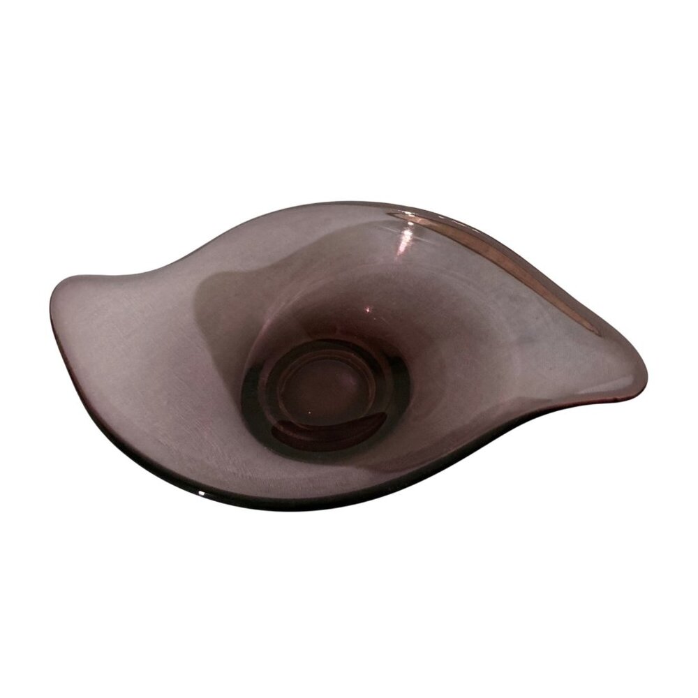 VIntage Viking Glass Mid Century Modern Amethyst Purple Epic Bon Bon Dish 8" - Picture 2 of 6